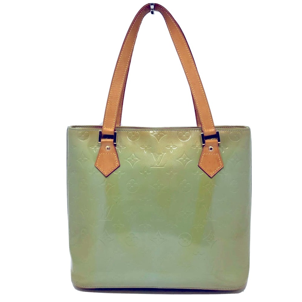 Authentic LOUIS VUITTON Vernis Houston Tote LV Monogram Green/Blue Shoulder Bag